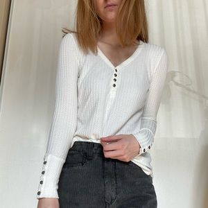 💫SOLD💫Chaser Cream Waffle Knit Long Sleeve